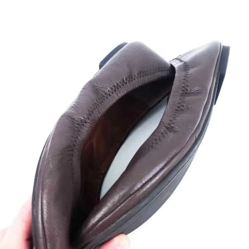 Lucky Brand Emmie Ballet Flats Brown Leather Size 6 Women Flats Shoes Excellent